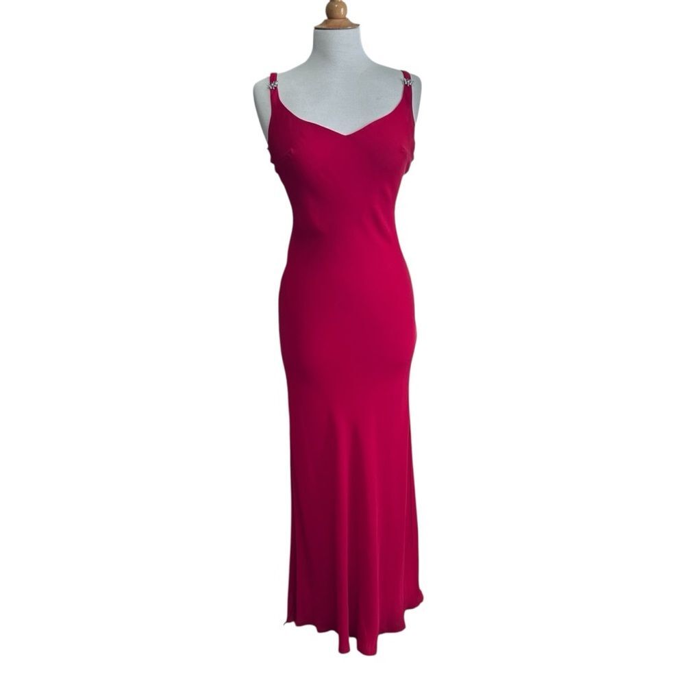 NWT Vintage Zum Zum Red Bias Cut Evening Gown - Size 9/10 - Picture 9 of 10